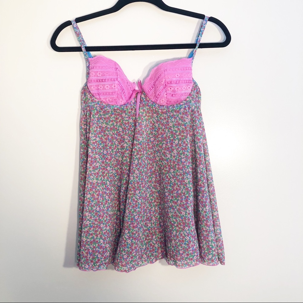 Victoria’s Secret Pink Blue Floral Teddy